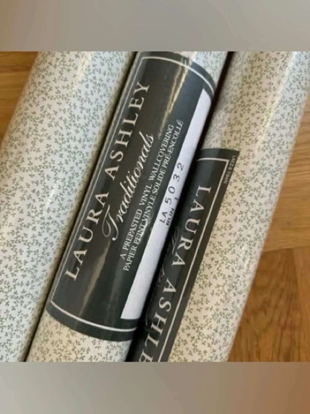 3 Rolls Laura Ashley Traditions Imperial Wallpaper Vintage USA Green White New